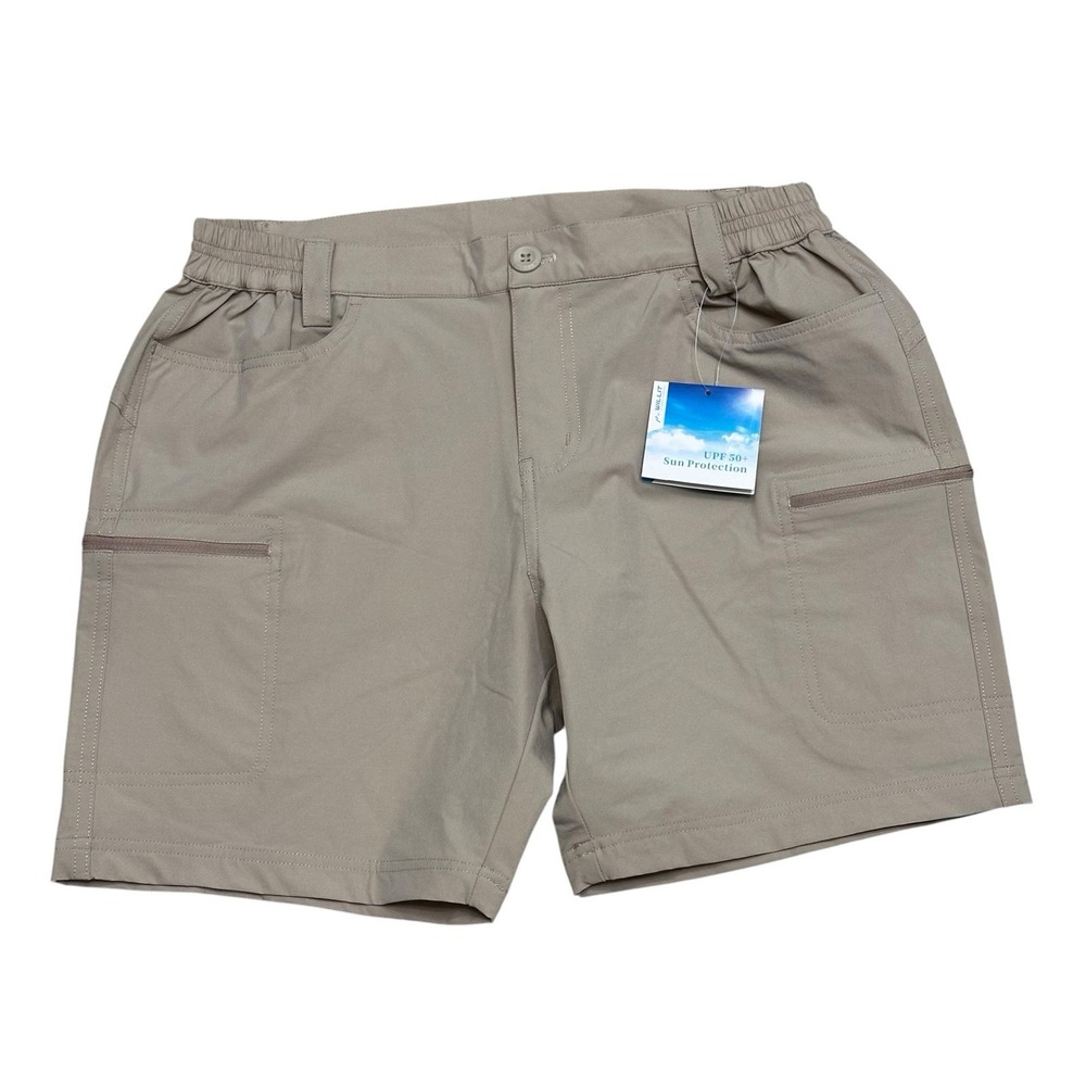 Willit Beige Shorts UPF 50 Women's Size Large High Rise Stretch Cargo Hiking